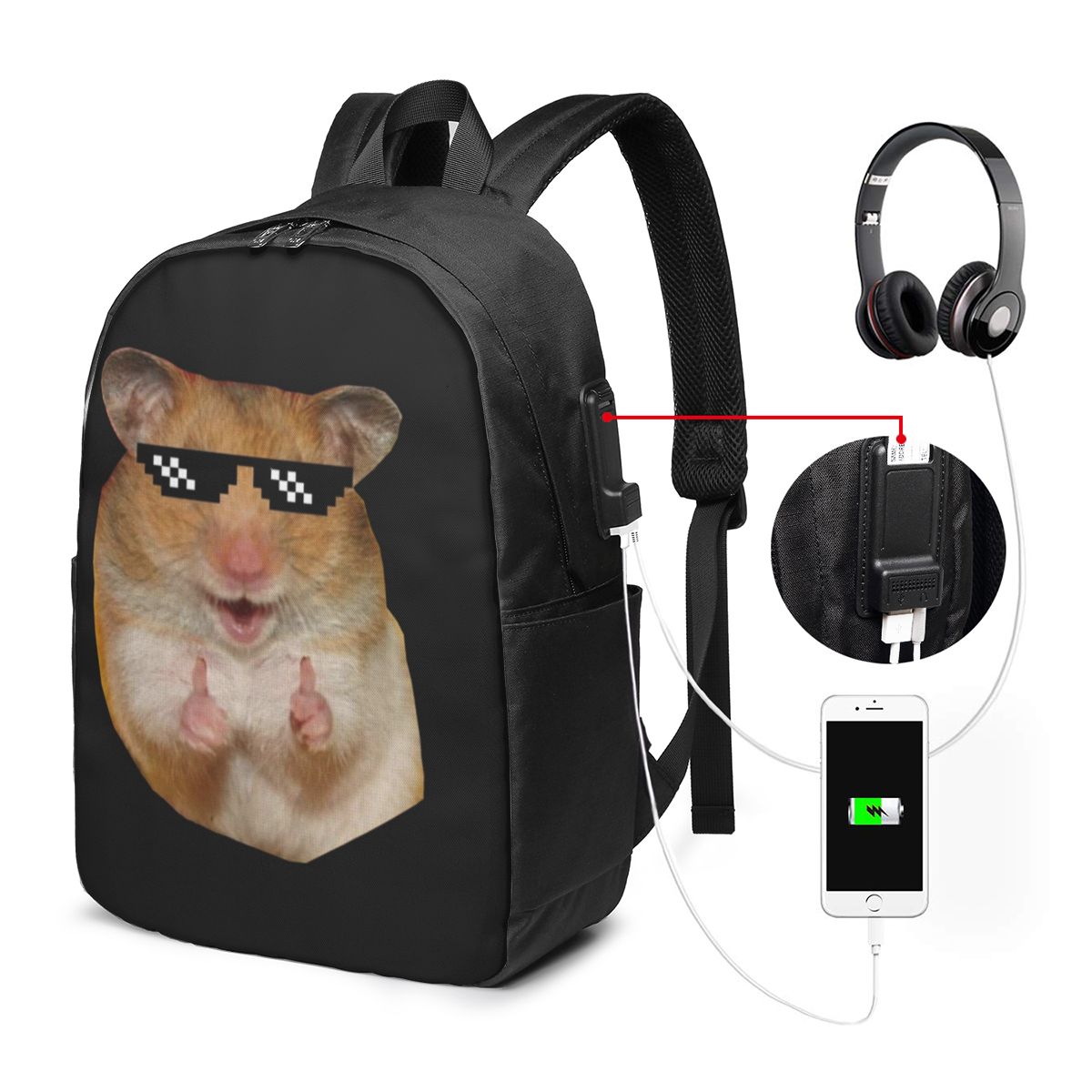 Funny Hamster Backpack Travel  - Backpacks recension och pris