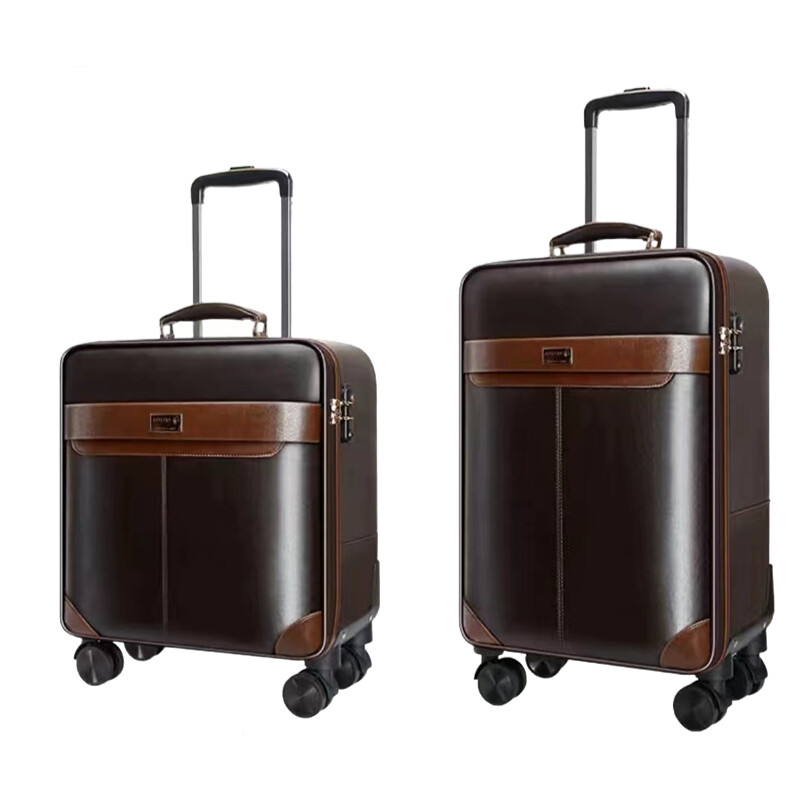 PREMIUM Leather Rolling Luggag - Spinner Wheel Rolling Suitcase 20 Inch recension och pris