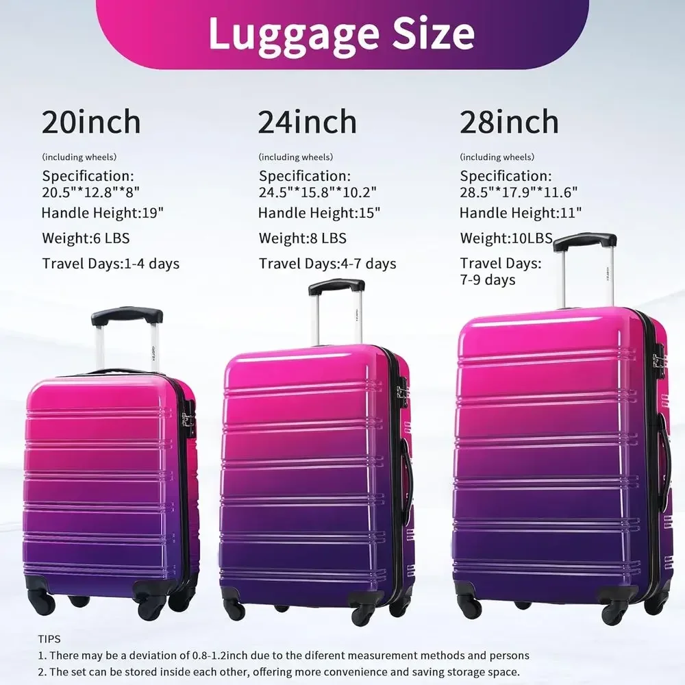 3-Piece Hardshell Luggage Set  - Expandable Hard Shell Luggage Set recension och pris