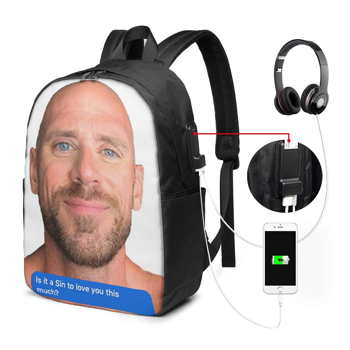 Johnny Sins Flirty Text Bubble - Backpacks recension och pris