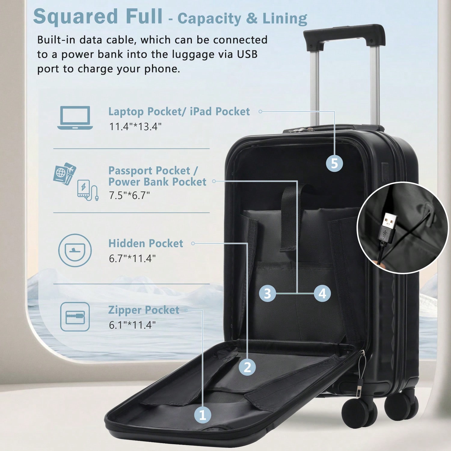 3‑Piece Front‑Opening Hardside - Expandable Hard Shell Luggage Set recension och pris