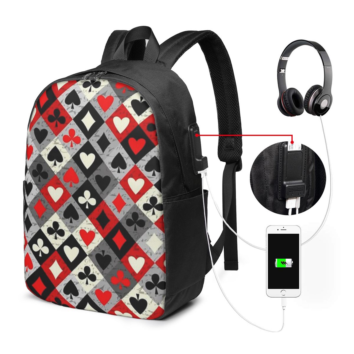 Playing Cards Poker Print Back - Backpacks recension och pris