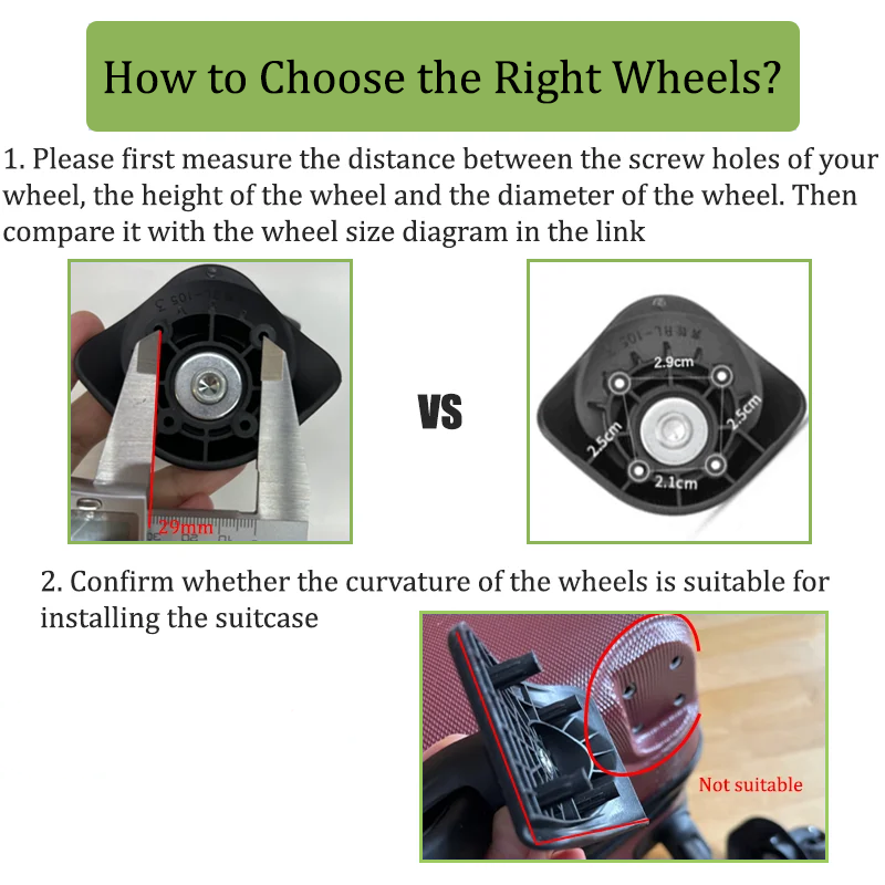 Replacement Swivel Casters for - Silent Replacement Luggage Wheels recension och pris